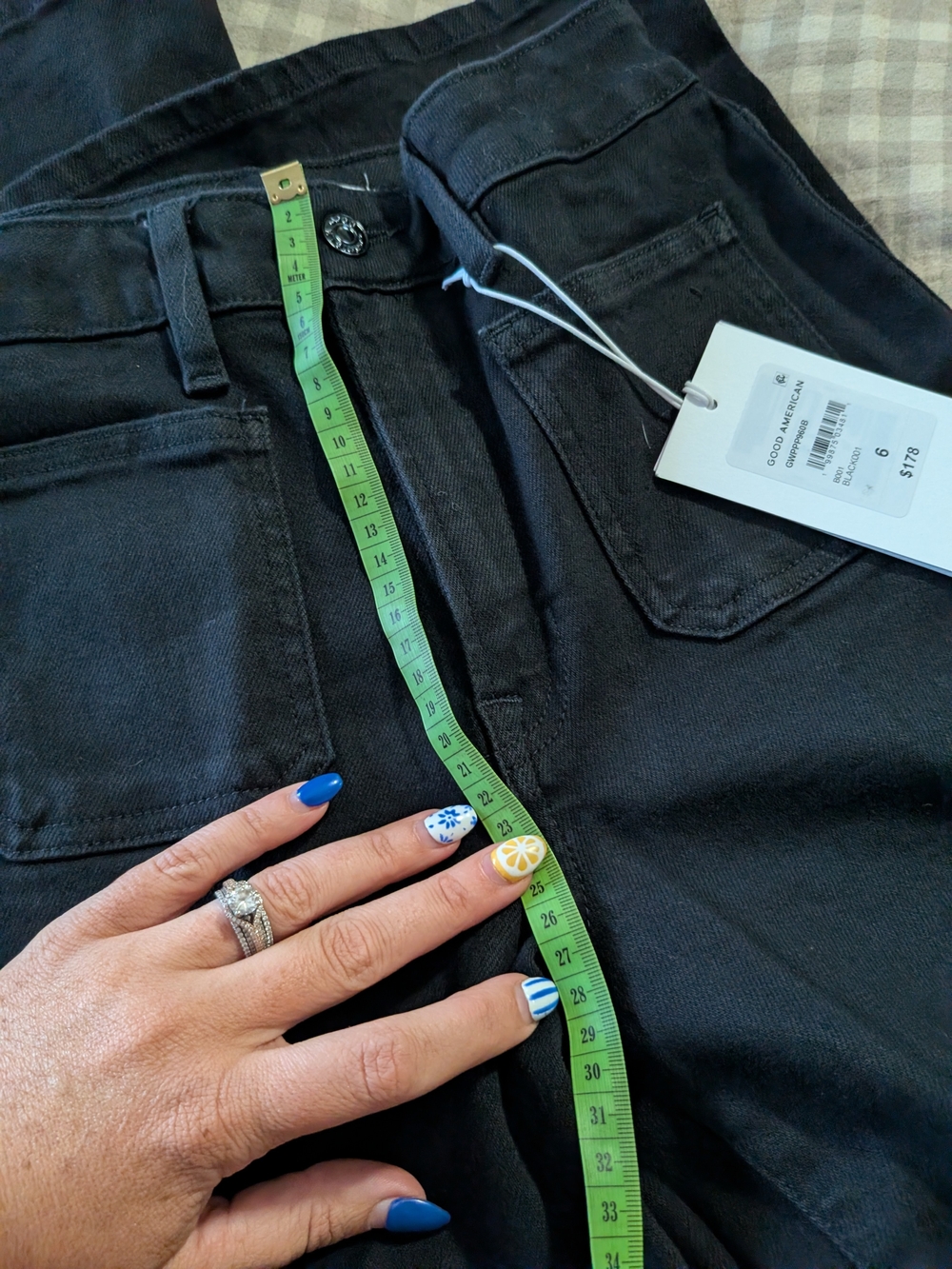NWT Good American Good Waist Palazzo Jeans Black Size 6 - Picture 4 of 5